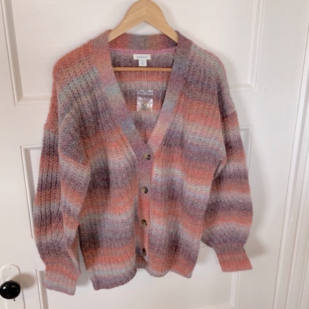SUNDANCE Northern Lights Ombré Wool Blend V-Neck Cardigan - Women’s Size M - NEW